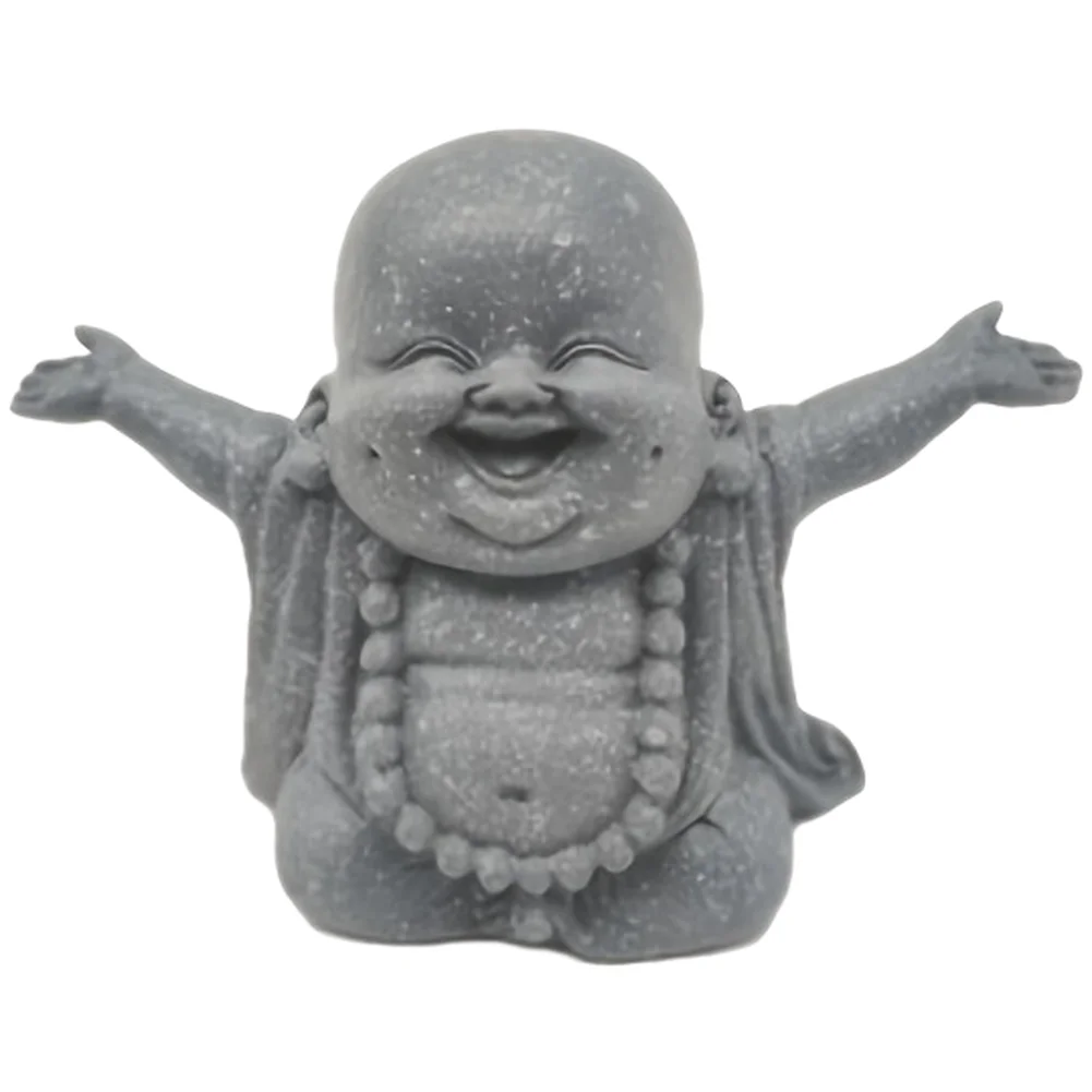 Chinese Laughing For maitreya Buddha Resin Decor Statue for Desk Shelf Garden Office Space 8cm Tall 10.3x5.5x8cm