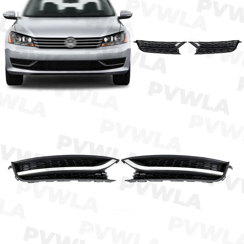 Left+Right Front Bumper Fog Light Lamp Grille Cover 561853665E 561853666E For VW Passat 2012 2013 2014 2015 US Version