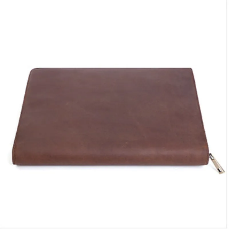 Retro Genuine Leather Office Bag High Quality Business Ipad Handbag for Men Women