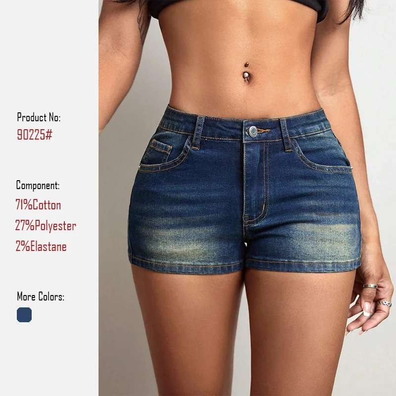 

HOT Women's Retro Hot Girl Denim Shorts Mid-Waist Slimming Versatile Trendy Shorts Jeans Casual Female Clothing шорты женские