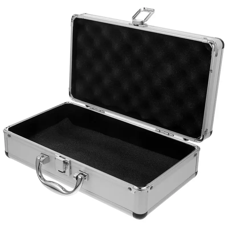 1pc Lockable Tool Case Suitcase Aluminum Alloy Hard Case Tool Storage Box Mechanic Tool Carrying Case Metal Toolbox Organizer