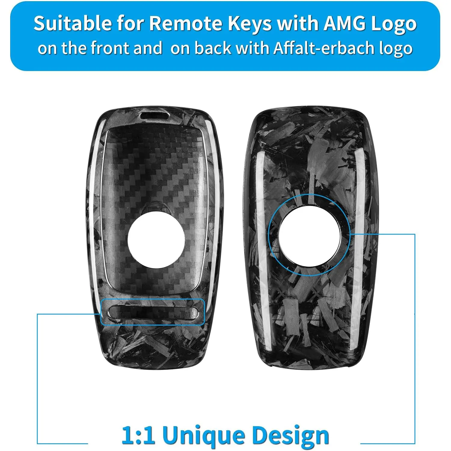 For Mercedes Benz AMG Key fob Cover, Carbon Fiber Key Shell Case Protector For Benz AMG Key Case CLS S-Class E-Class E63S GLE35