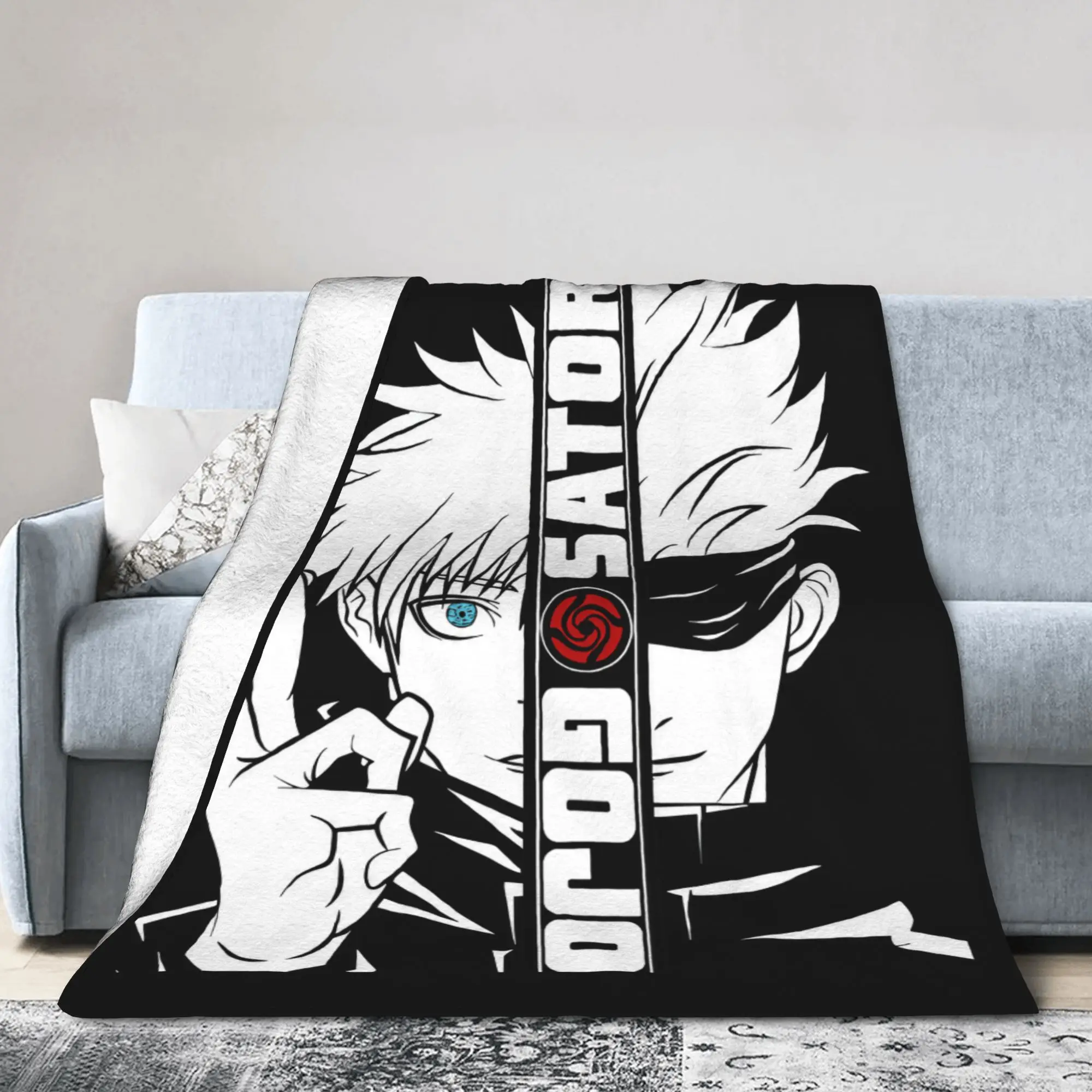 

Jujutsu Kaisen Gojo Satoru Blanket Flannel Summer Multi-function Super Soft Throw Blanket for Bed Travel Bedspread