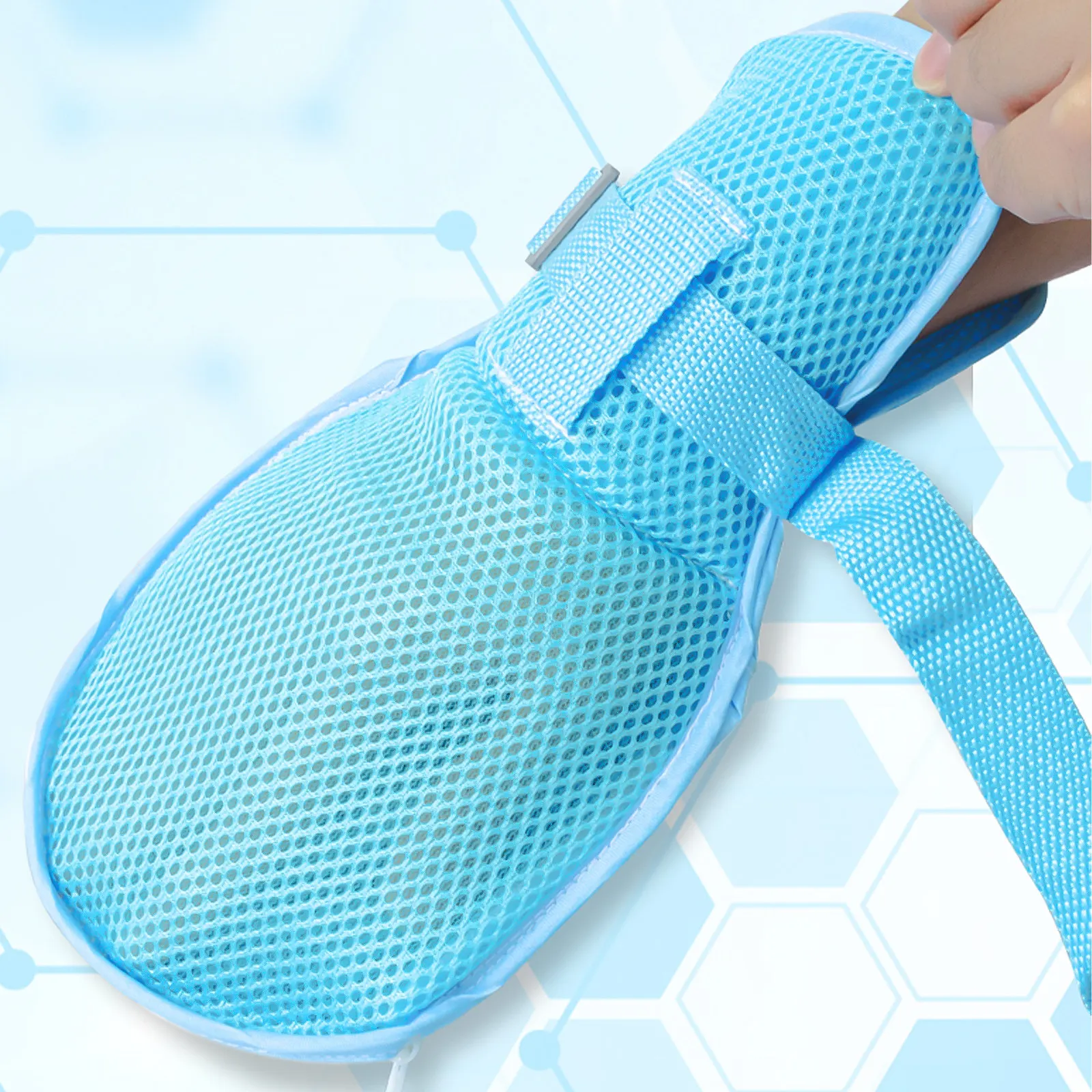 2Pcs Finger Control Mitts Breathable Hand Restraints Protective Gloves Mesh Prevent Injury Adjustable for Elderly Use