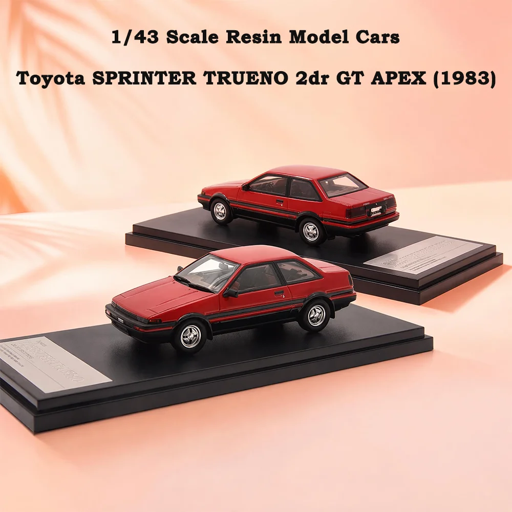 1/43 Resin Model Car Toyota Sprinter Trueno 2dr GT APEX 1983 High Flash Two Tone Static Collectible Gift For Hobbyist