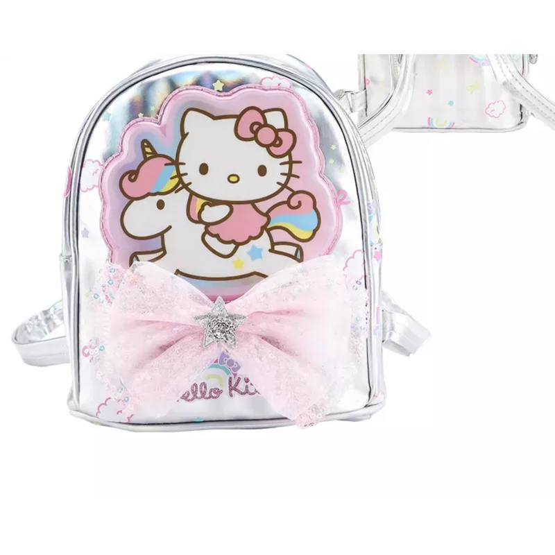 Sanrio กระเป๋านักเรียนลายเฮลโลคิตตี้, กระเป๋าเป้สะพายหลังความจุขนาดใหญ่สำหรับนักเรียนการ์ตูนน่ารักใหม่