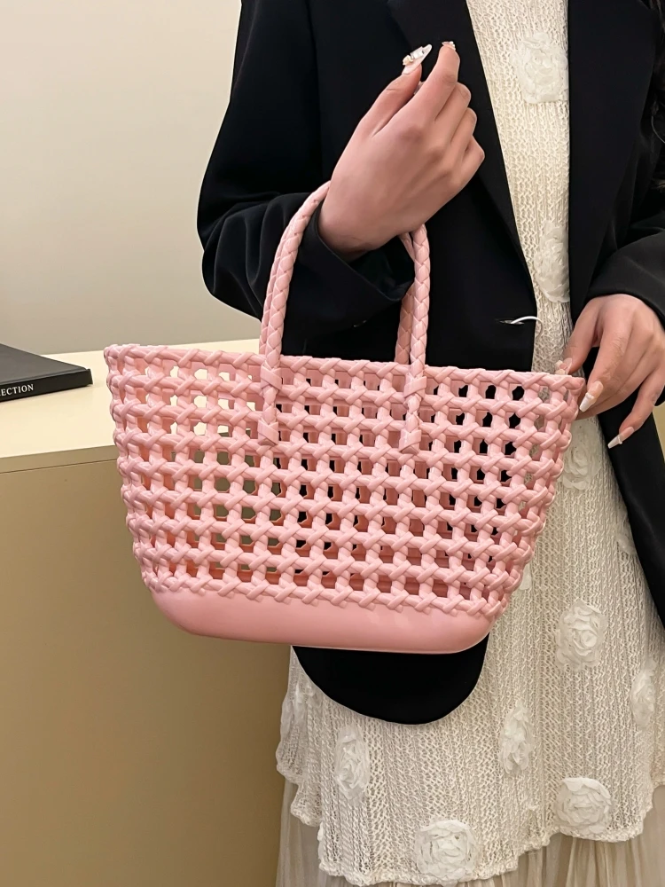 

Hollow out Basket Bag Lightweight Handheld Beach Vaion Casual Versatile Large Size Wa And Bathing ower Bag for Men And...