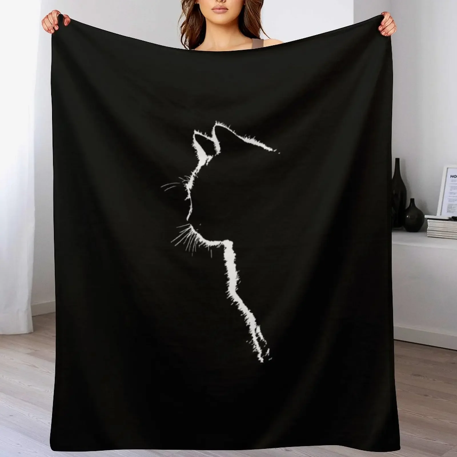 

Cat silhouette Throw Blanket Luxurious Soft Blanket Holiday Gift for Family