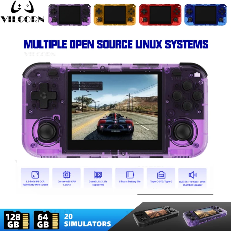 Retro Handheld Open-Source Linux System Classic Game Consoles 3.5 inch IPS Screen Portable Video Player With PS1 NES Games