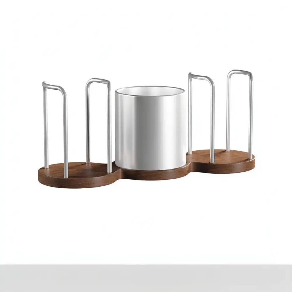 Wooden Cup Storage Dispenser For Ouchengjun Desktop Organizer Kitchen Countertop Disposable Paper Cup Holder Rack Stand