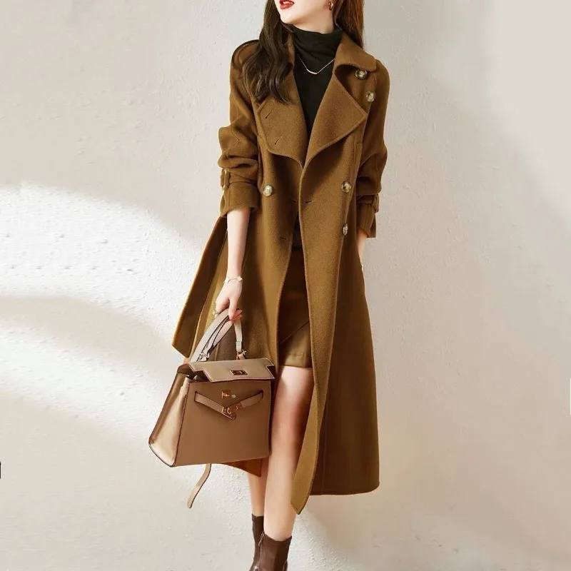 

Add Cotton Thick Woolen Coat for Women New Autumn and Winter New Temperament High-grade Sense of Warm Woolen Coat To Wear