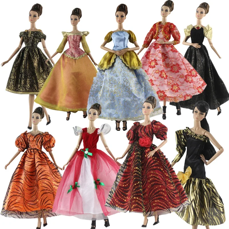 Classical Princess Dress Evening Gown for Barbie Clothes Dolls Dresses 1/6 BJD Dollhouse Accessories Kids DIY Toys Girl Gifts