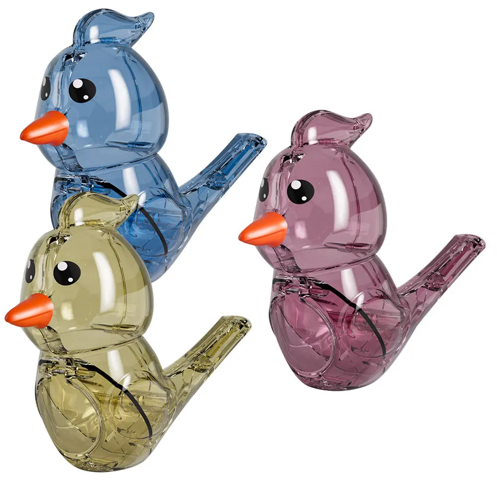 3Pcs Plastic Bird Water Whistles Lovely Cartoon Party Whistle Props Musical Small Instruments Bird Water Whistle
