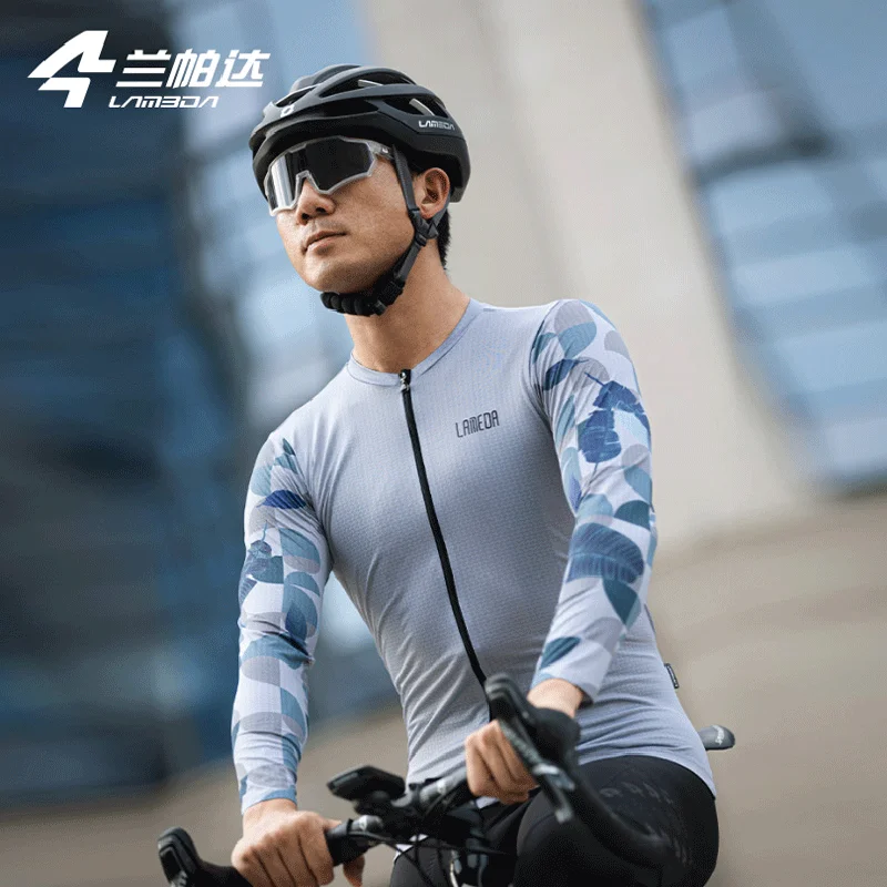 Lameda Men's ycling Jersey Slip Resistance Cycling Shirt Quick Dry Cycling Clothes For Men Absorb Sweat long Jersey