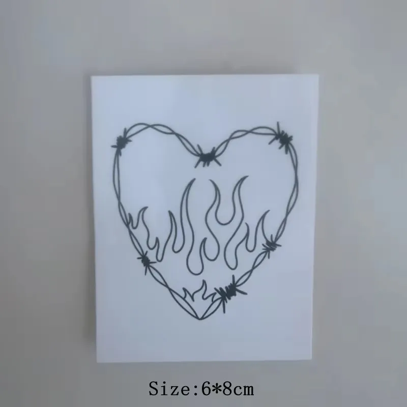 50pcs/Set Wholesale Heart Black Waterproof Temporary Tattoo Stickers Cool Fashion Men Women Small Figure Body Art Fake Tattoos