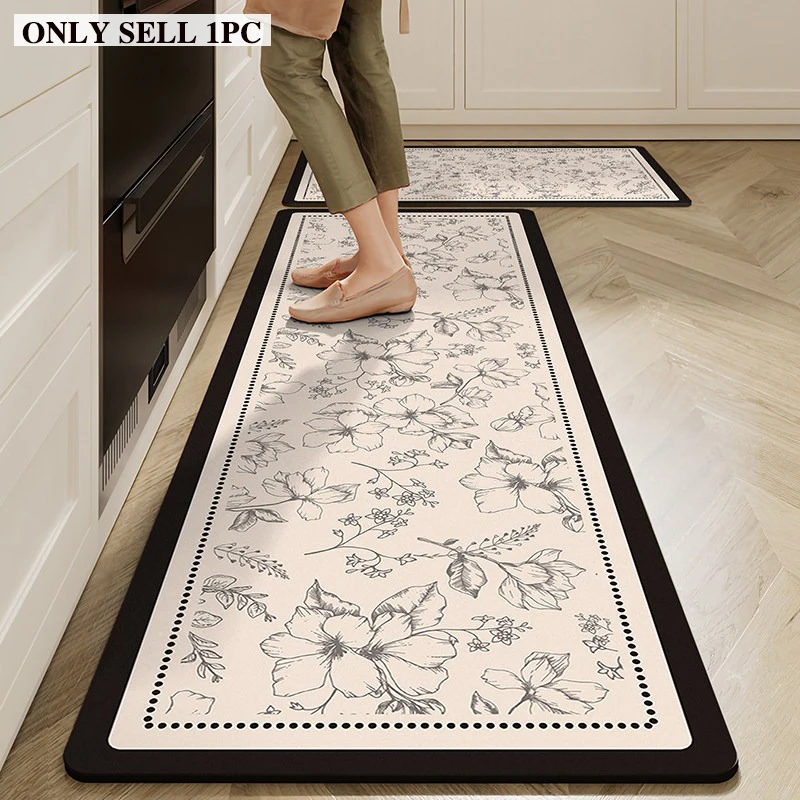 Carpet for Kitchen Runner Rug Absorbent Non-slip Oil-proof Diatom Mud Floor Mat Long Carpets Minimalist Style Home Decor Rugs