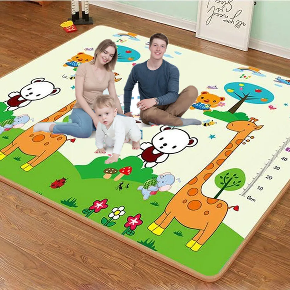 

1cm Thick Play Mat for Children's Safety Mat EPE Environmentally Friendly Baby Crawling Play Mats Folding Mat Carpet Rug Playmat