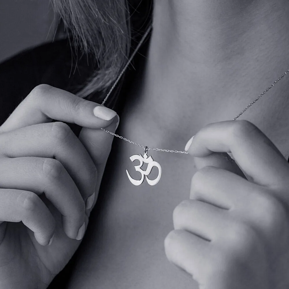 STEELBROS لا تتلاشى أبدًا من الفولاذ المقاوم للصدأ أوم أوم أوم أوم قلادة اليوغا الرجال النساء الهندوسية البوذية مجوهرات دينية دروبشيبينغ