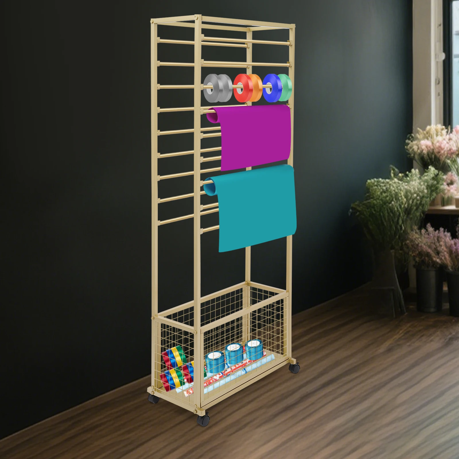 

Double-Sided Ribbon Holder Organizer Rack Metal Large Capacity Stand