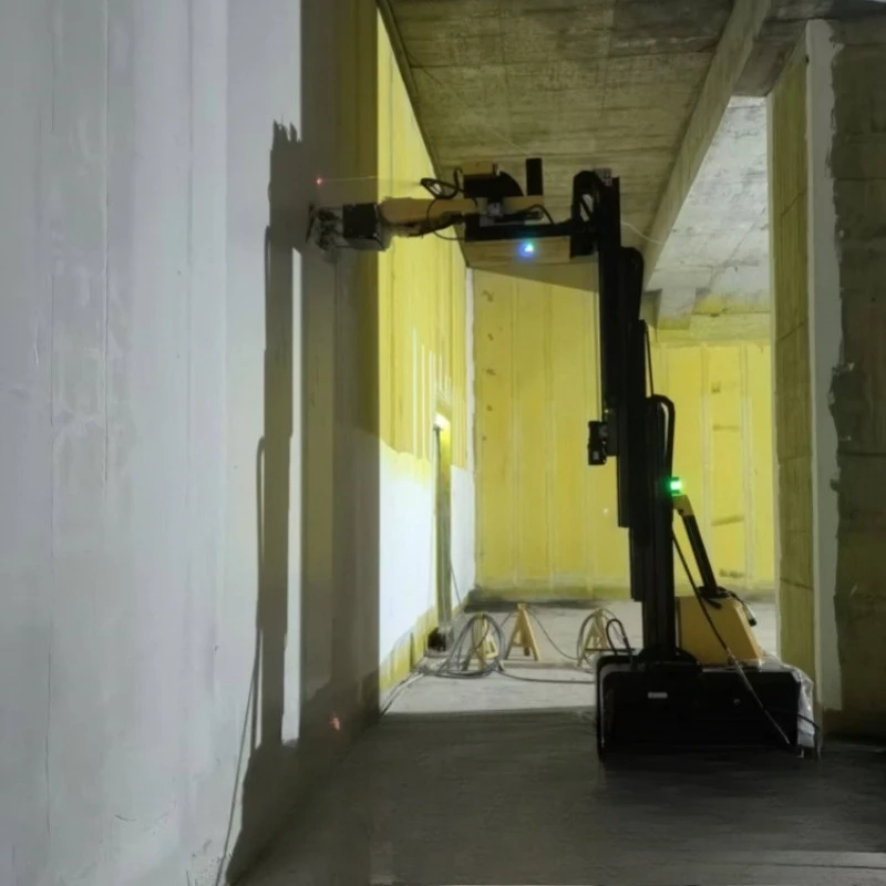 Wall treatment robot, wall spraying, scraping and polishing robot