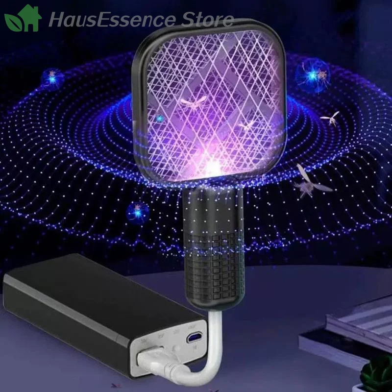 ※Pest Control USB Mosquito Swatter Trap Electric Shock Mini Fly Bug Zapper UV Light Portable  Racket Bedroom High Quality