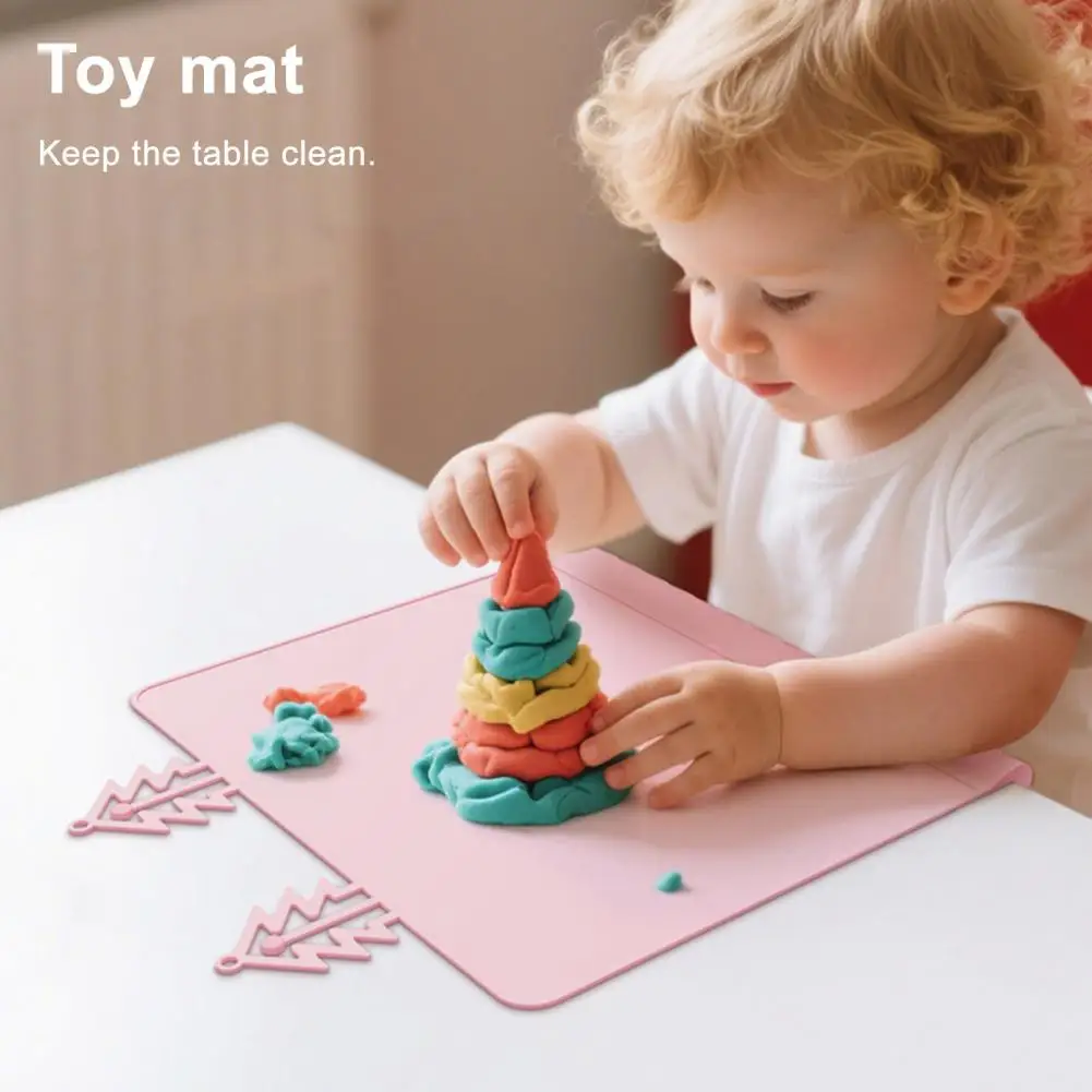 Baby Placemat with Teething Table Edge Bumper Silicone Placemat for Toddlers with Teething Table Edge Bumper Non-slip for Kids