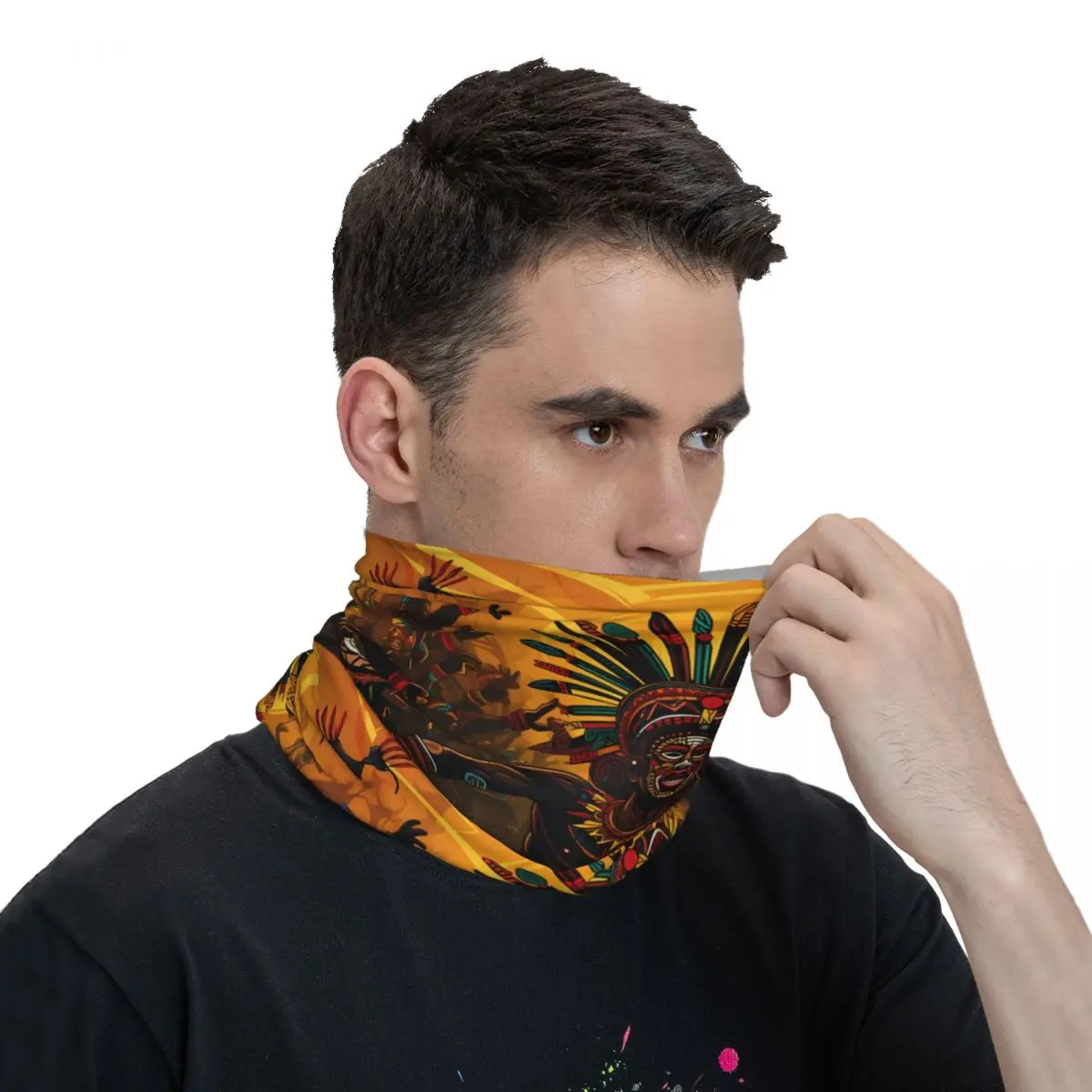 African Culture Scarf Neckerchief Neck Face Mask Polyester