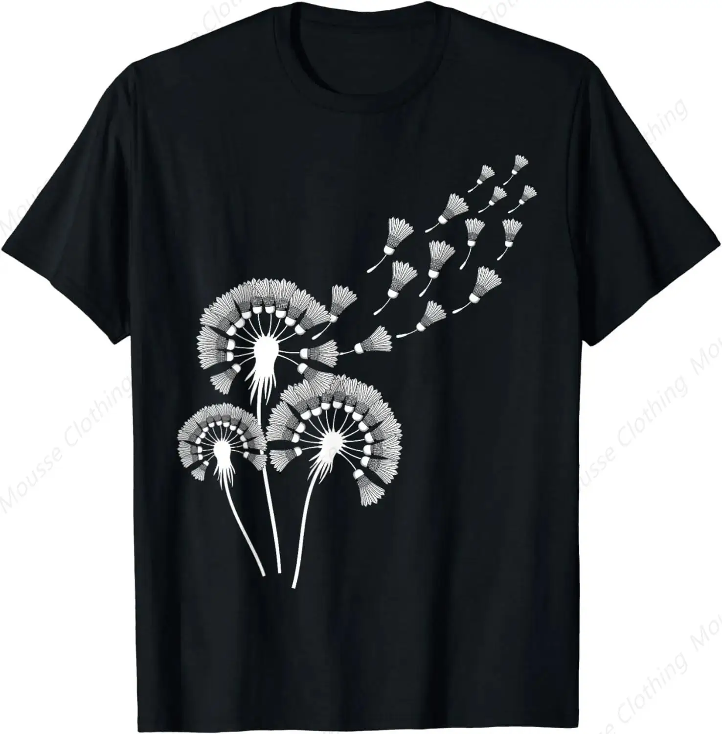 Dandelion Shuttlecock Shirt for Badminton Player | Badminton T-Shirt  Streetwear Shirts for Men Graphic T Shirts Ropa Hombre