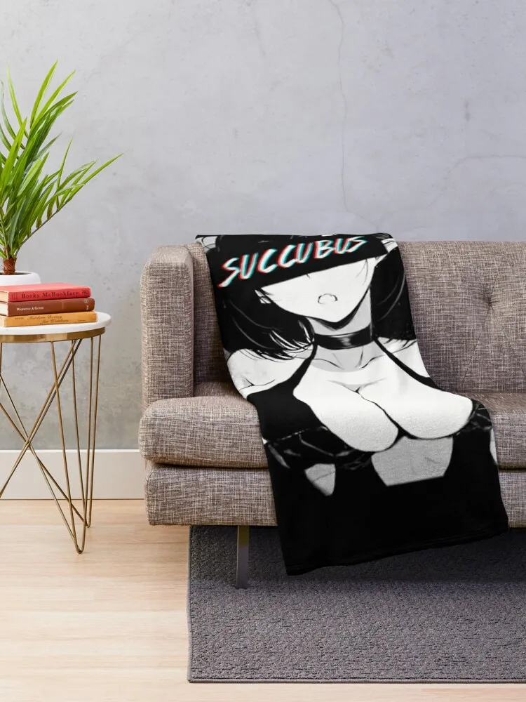 Succubus \t \t Throw Blanket Picnic Custom Vintage Softest Blankets