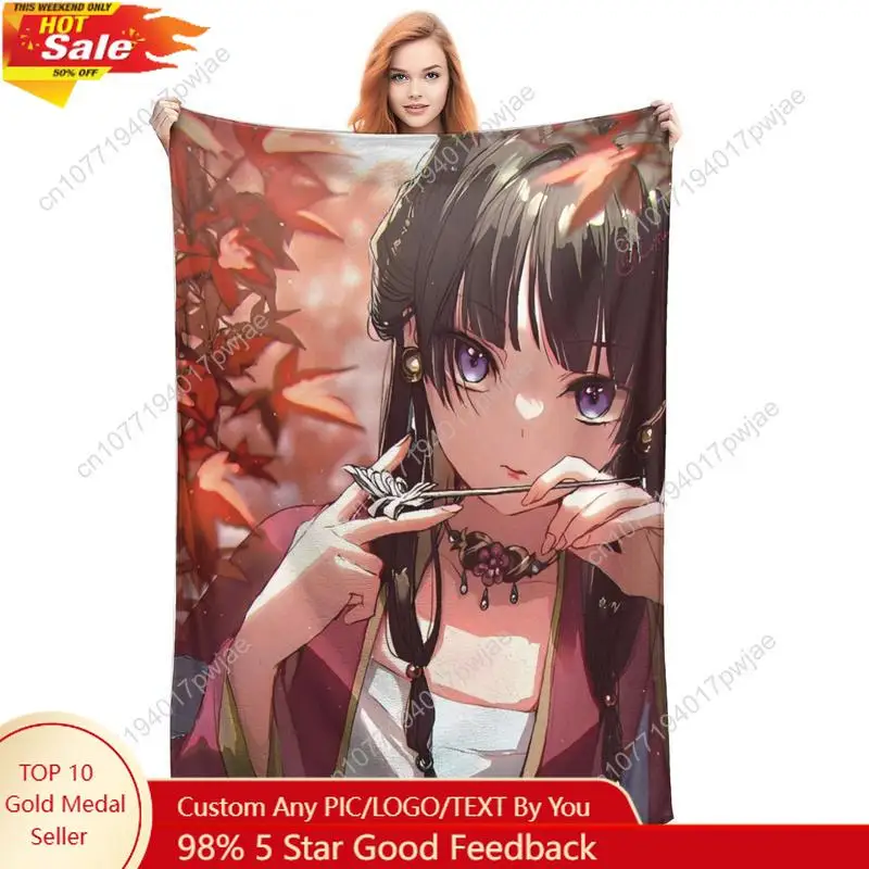 

Airplane Travel The Apothecary Diaries Maomao Throw Blanket Bedspread Blanket Girls Boys For Living Room Custom blankets