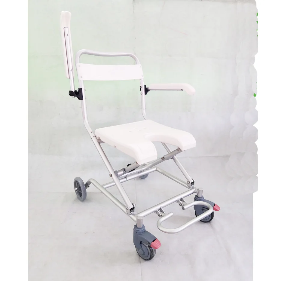 Customizable Bath Chair Shower Chair Foldable Bath Stool with Wheels