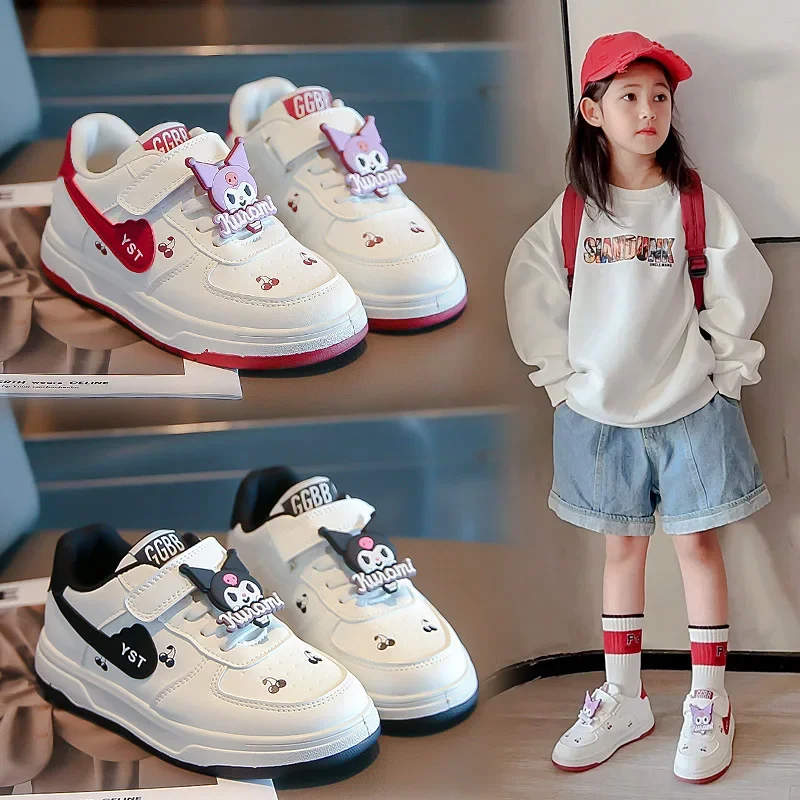 Sanrio Kuromi Casual Board Shoes Spring New Girl's Kawaii Cartoon Tennis Comfortable Breathable Non Slip Running Shoes Sneakers