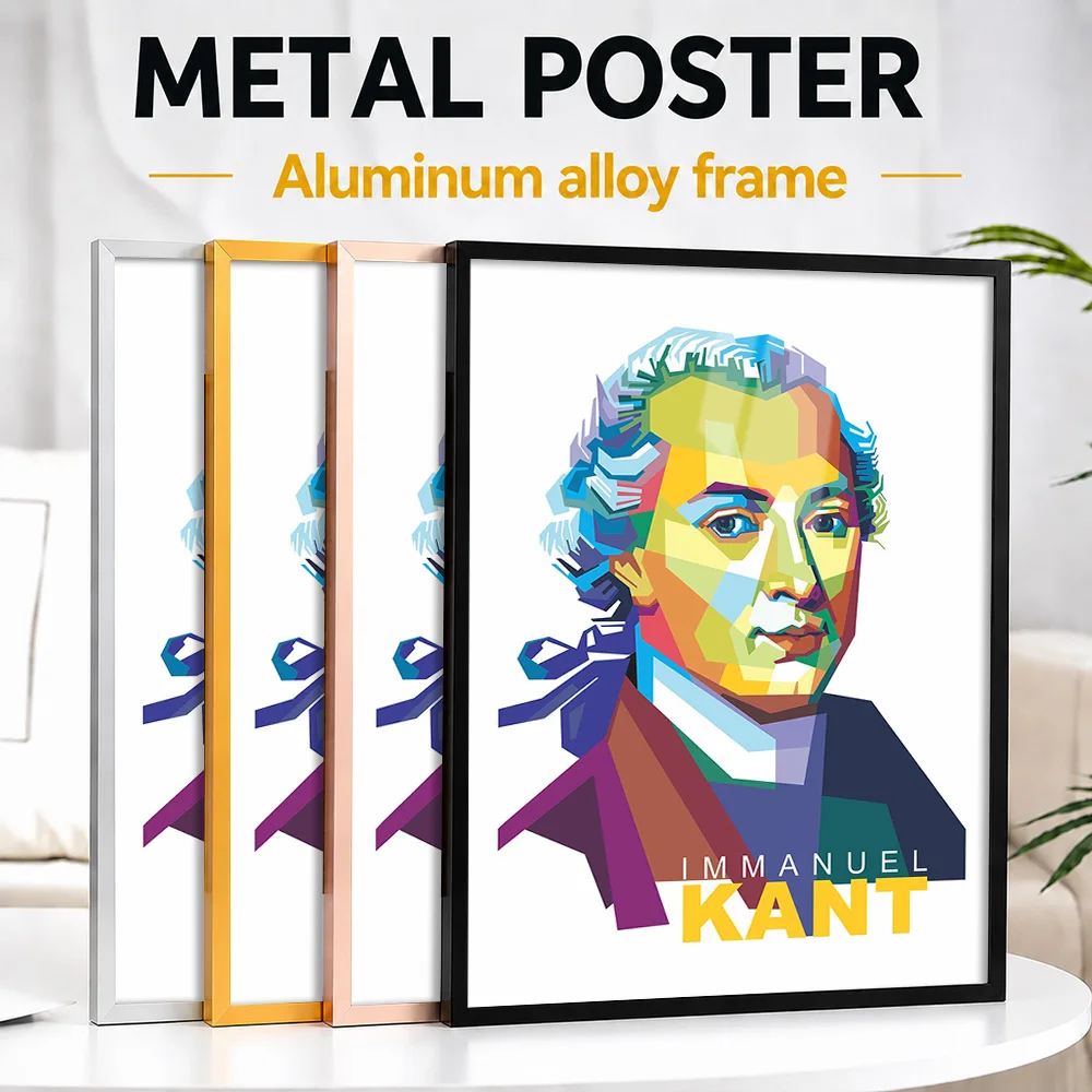 Immanuel Kant Framed Metal Poster Personalized Graphic Tribute Wall Art A Unique Gift For Collectors To Display In Living Room