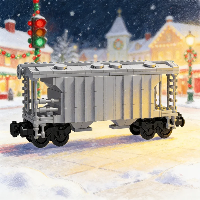 394pcs MOC City Trains Pullman Standard 2 Bay Covered Hopper Model Building Blocks festival Gifts Architecture Idea Toys DIY