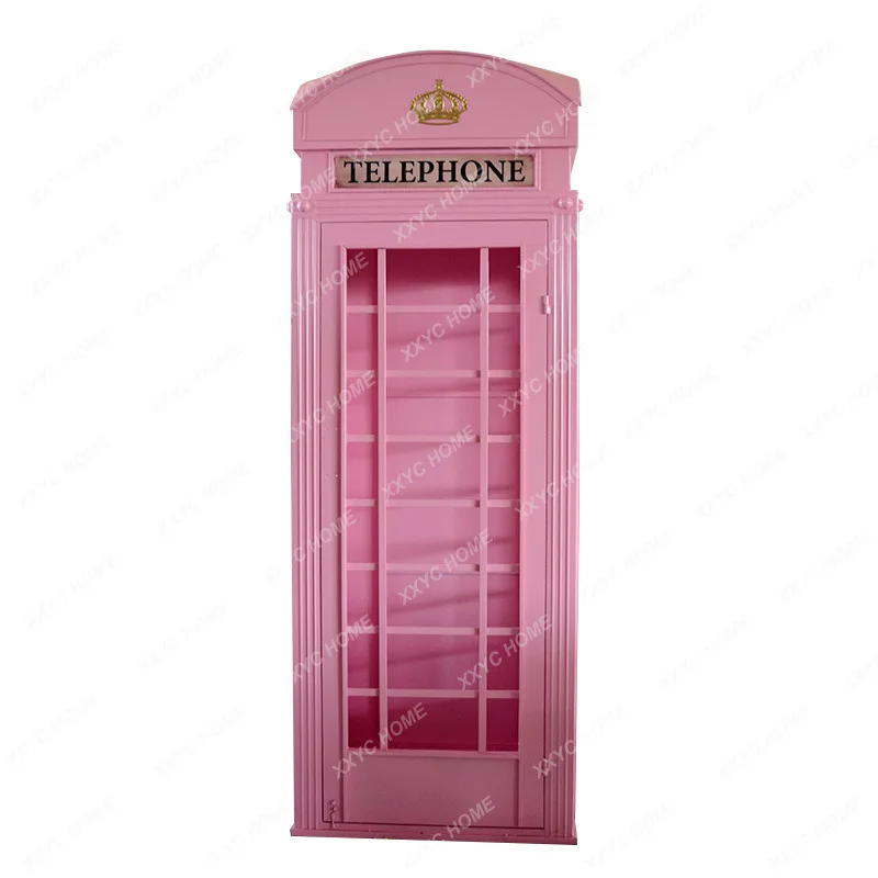 

Retro Iron Art Telephone Booth Outdoor Floor-Standing Decorations Decoration Crafts Photography Props Post Box Booth Model