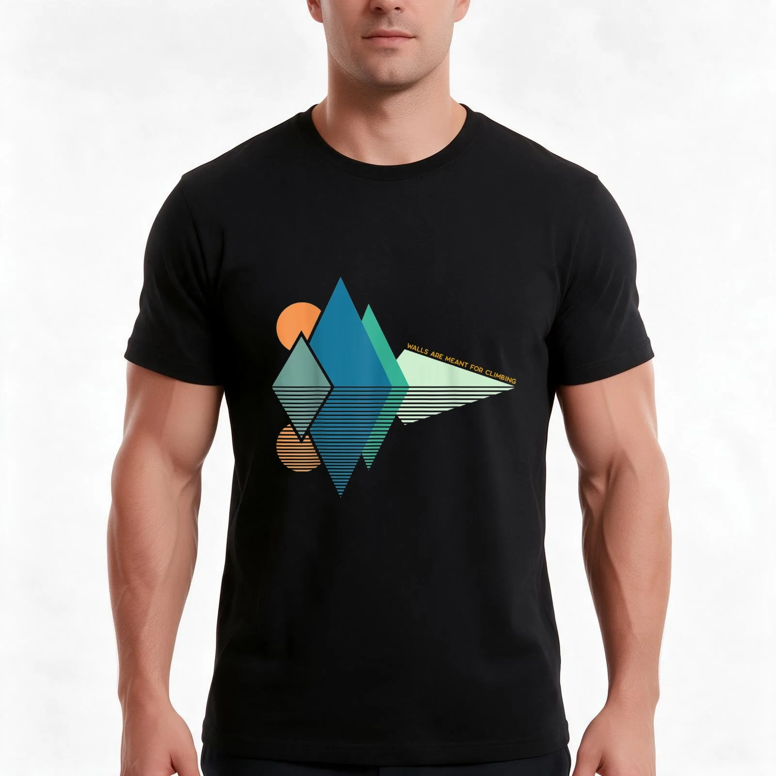 Rock Climbing vintage - Walls are meant for T-Shirt, Summer Casual Cotton Tee, Oversized Streetwear Tops, Vintage Graphic Print
