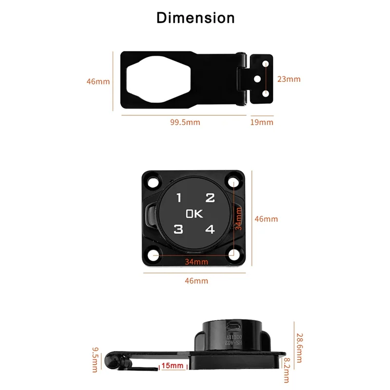 SQPP-Door Lock Push-Pull Lock Applicable Tocard Cabinet Door Fordocument Theft Prevention Applicable Tolocker Andrefrigerator Do