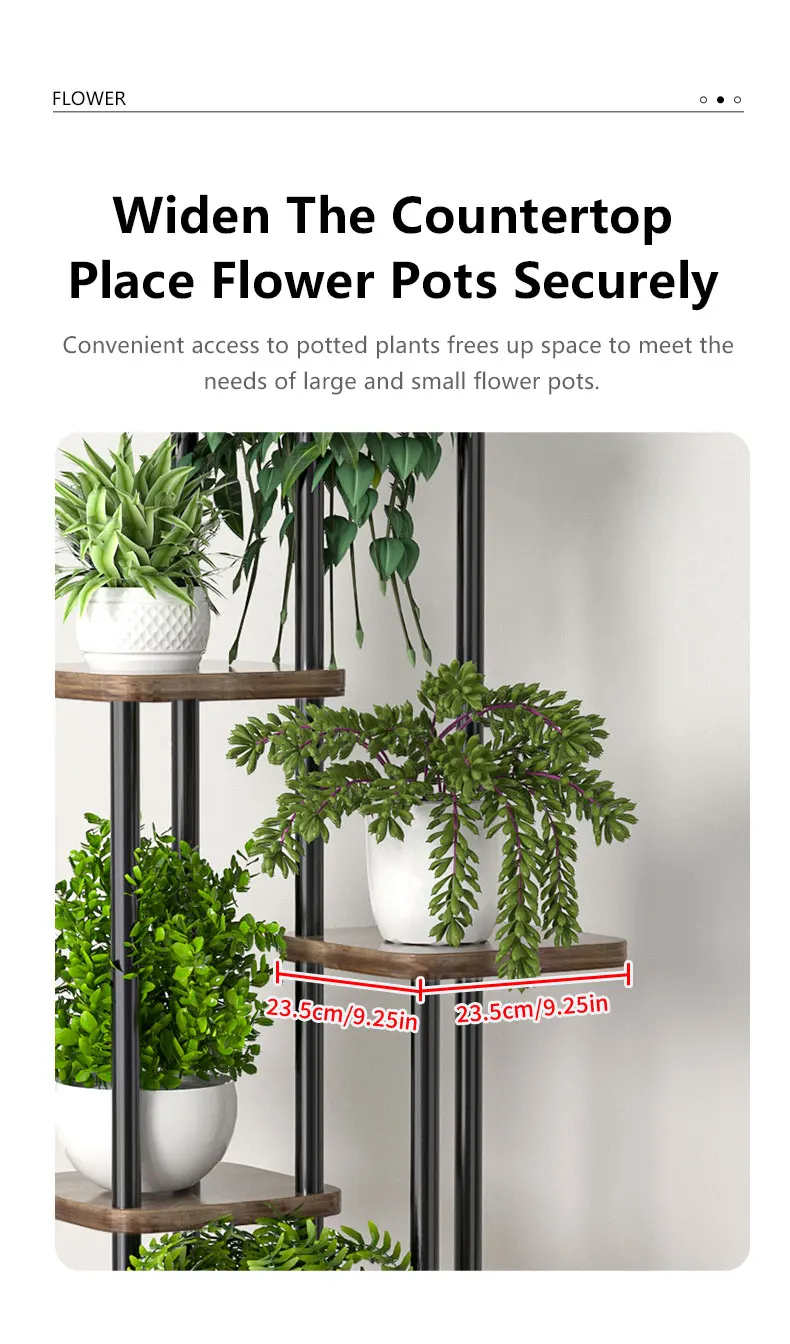 Plant Stand and Flower Stand Storage Shelf 4/5/6 Tier Flower Shelf Planter Rack Storage Organizer Display Indoor Garden Balcony