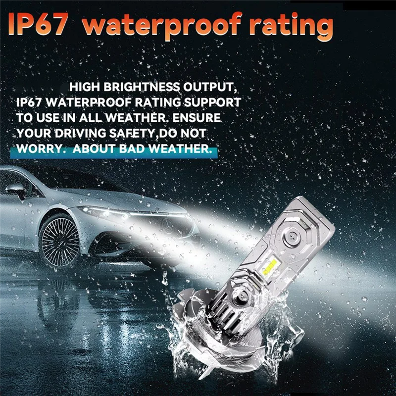 ABWZ-オートバイ H7 LED ヘッドライト電球 30000LM H7 LED ヘッドライト電球 6000K 12V 車のフォグランプ