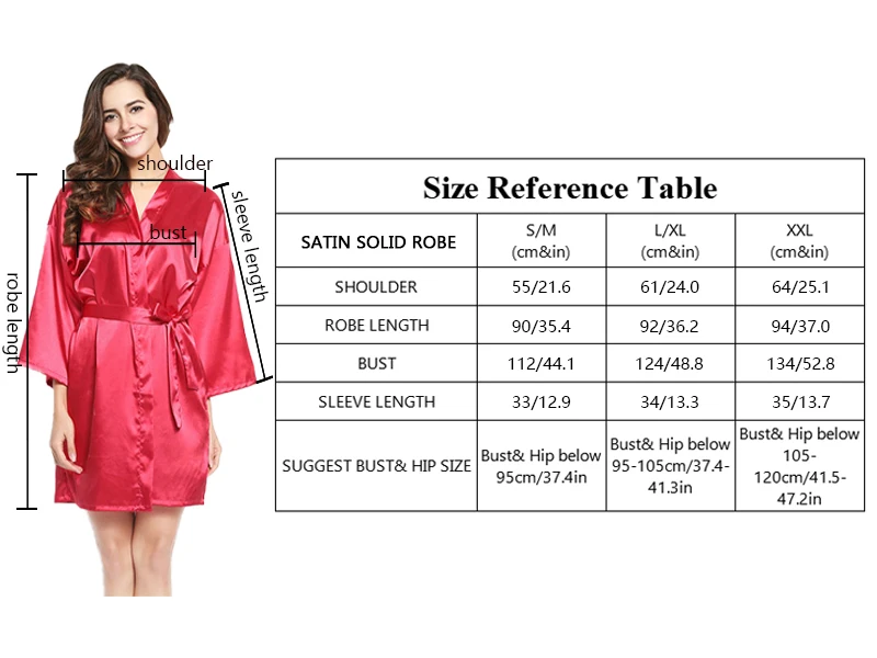 Bridesmaid Robes Silk Robe Bride Robe Short Satin Robe Women Wedding Robe Bathrobe Sleepwear Dressing Gown Plus Size Belt