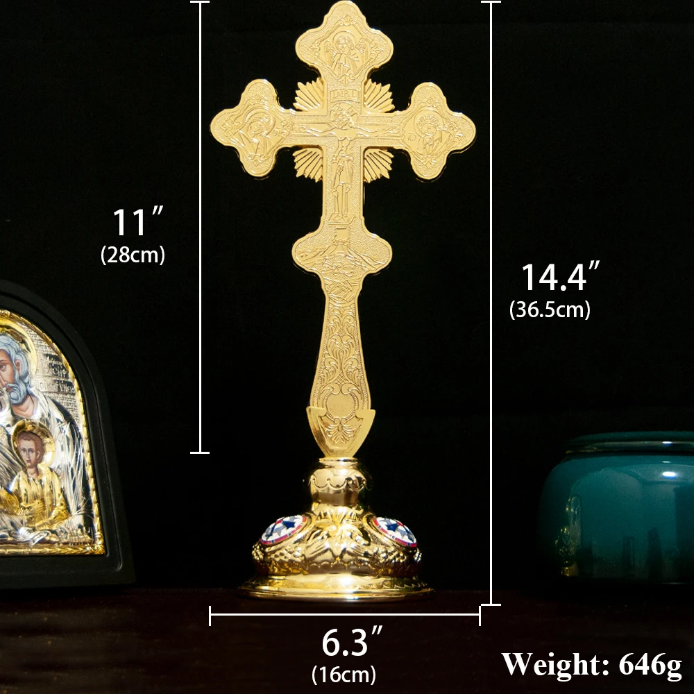 

Alloy cross of the vintage Jesus statue in Orthodox churches can be placed at home holding a prayer cross