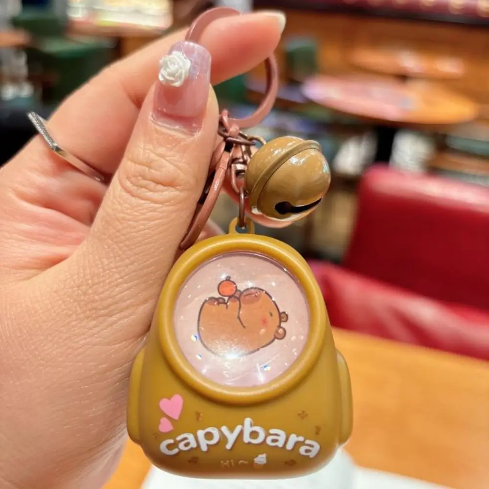 Lovely Light Luminous Capybara Keychain Kapibara Cute Capybara Pendant Bell Kawaii Capibara Keyring Bag Hanging