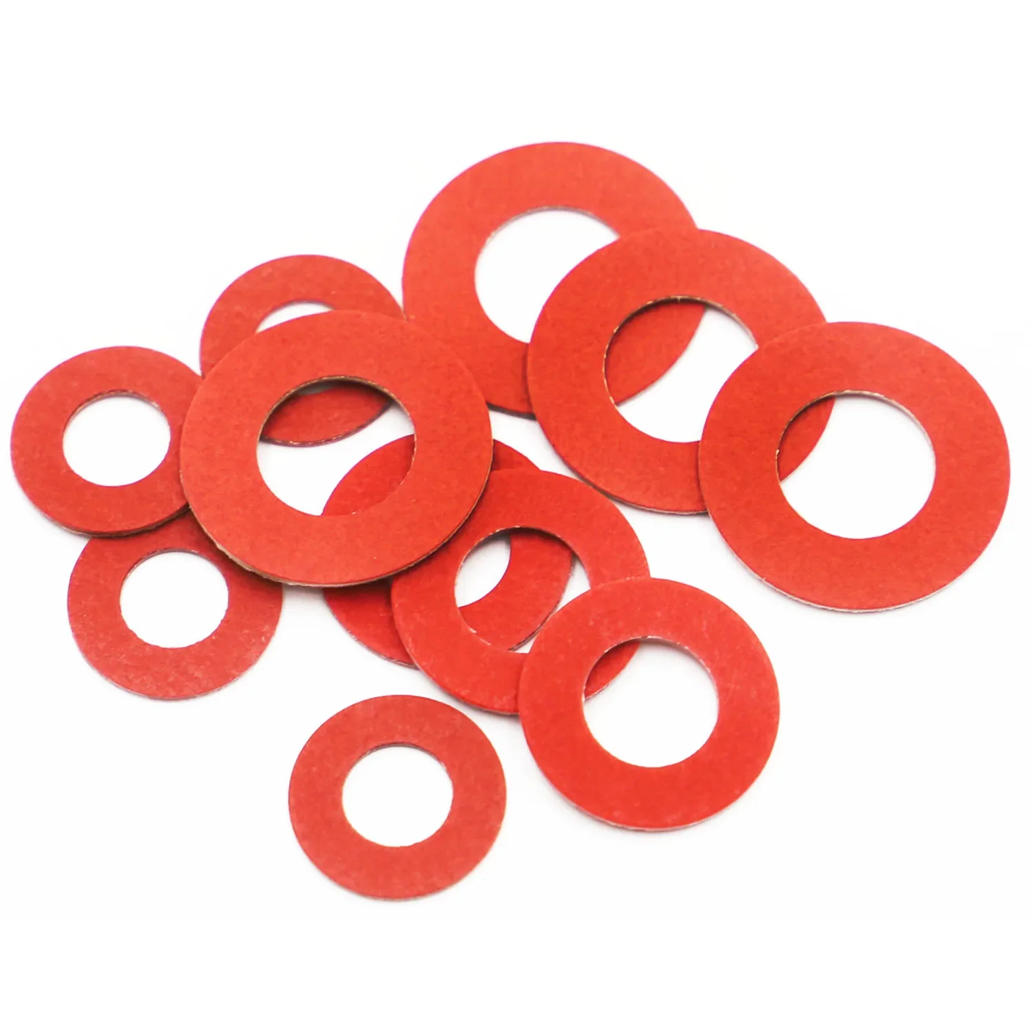 20-100pcs Red Steel Paper Fiber Insulating Flat Washer M2 M2.5 M3 M4 M5 M6 M8 M10 M12 M14 M16 Insulation Plain Gasket Ring Meson