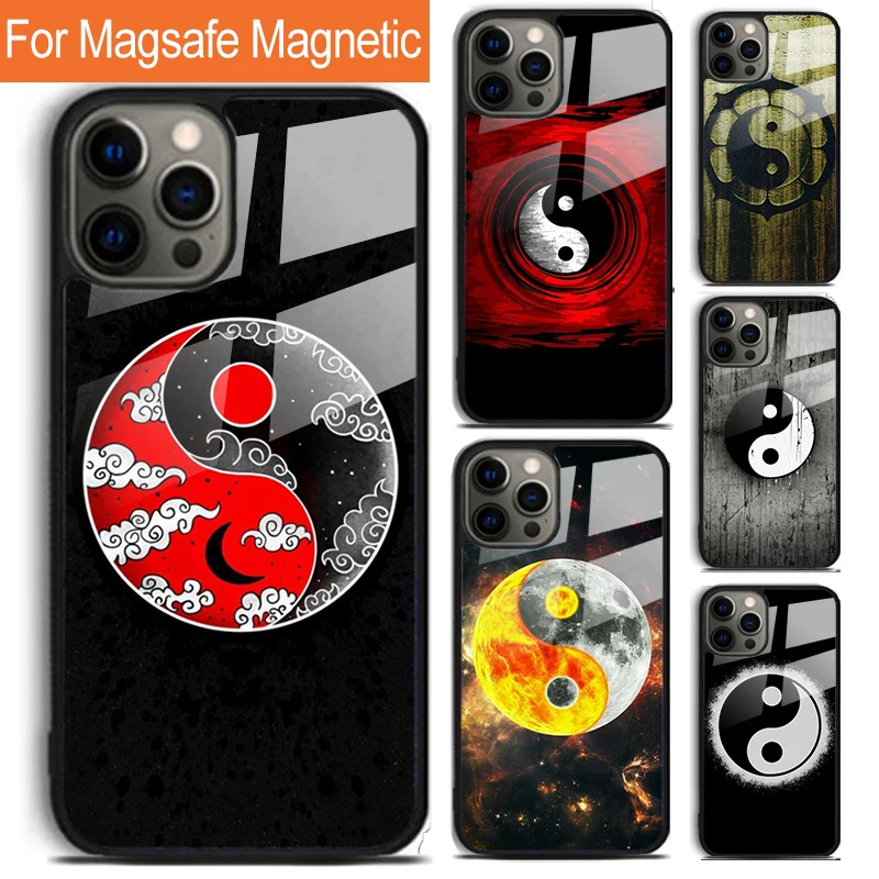 Eight Diagrams Taiji Yin Yang Phone Case For iPhone 16 15 14 13 12 11 Pro Max Plus Magsafe Magnetic Wireless Charging Cover