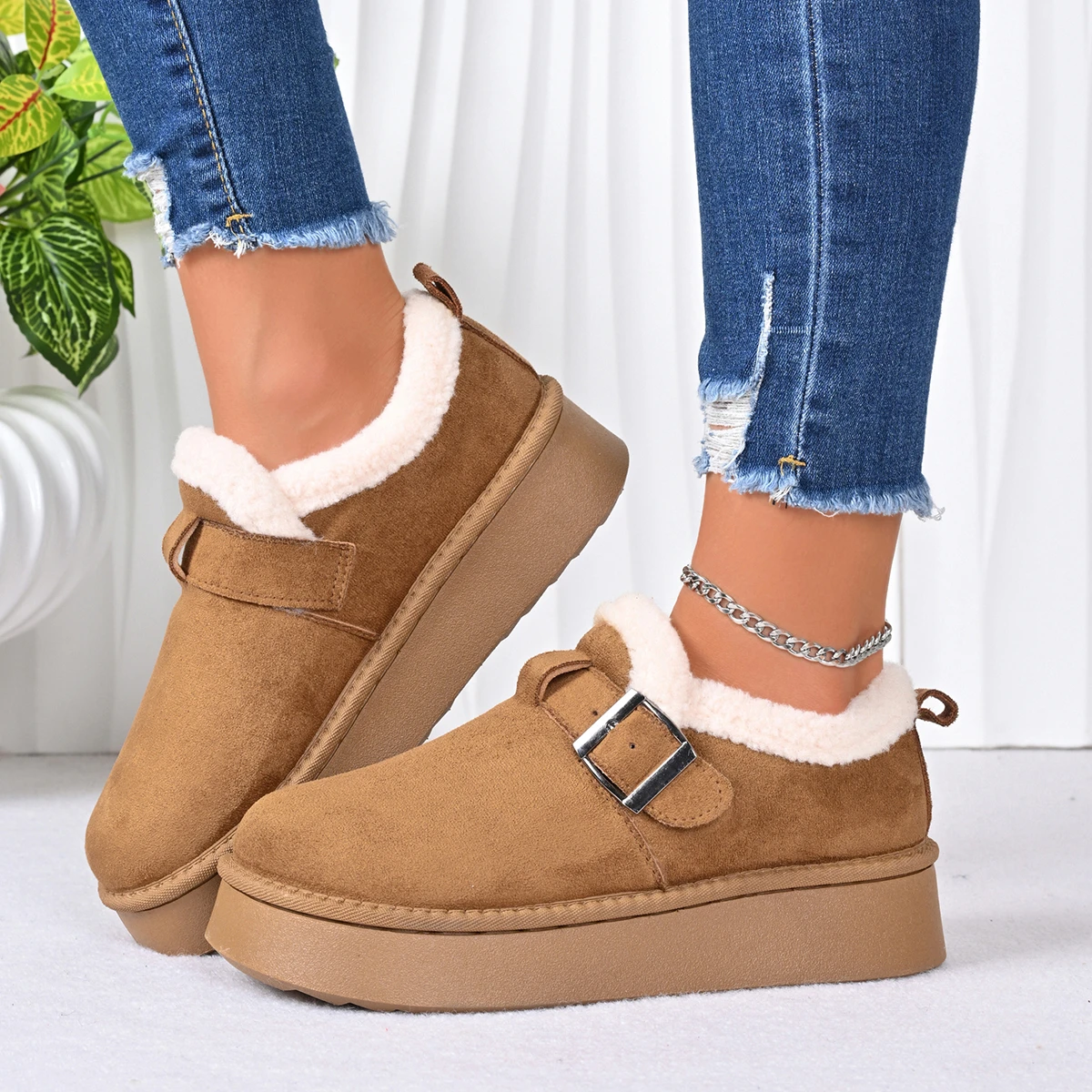 

Women Ankle Boots 2025 New Warm Fashionable Boots Outdoor Comfortable Shoes for Women Winter Thickened Fluff Snow Boots Ladies