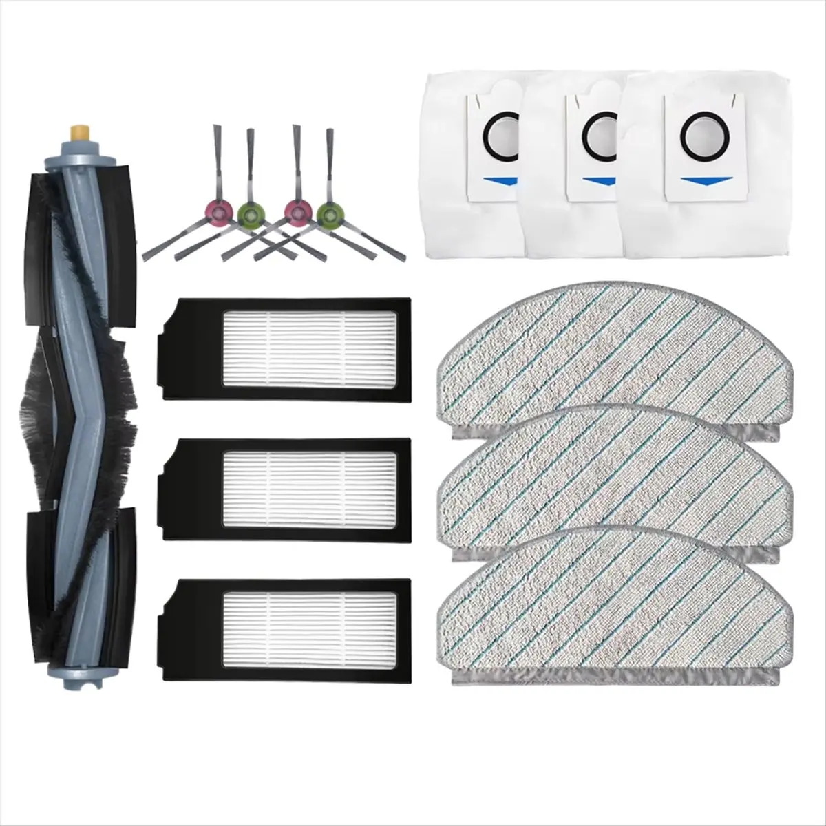 Запасные части для робота-пылесоса Bork V831: основная и боковые щетки, HEPA-фильтр, тряпка для влажной уборки (модель A51U)