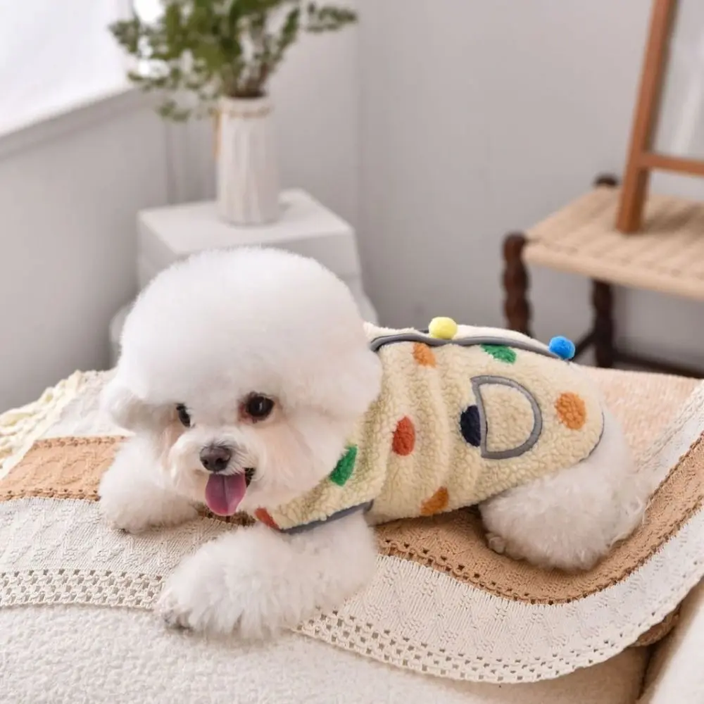 

Pet Supplies Warm Dog Hoodie Fleece Soft Pet Vest Dots Pattern Pocket Design Puppy Sweater Autumn Winter