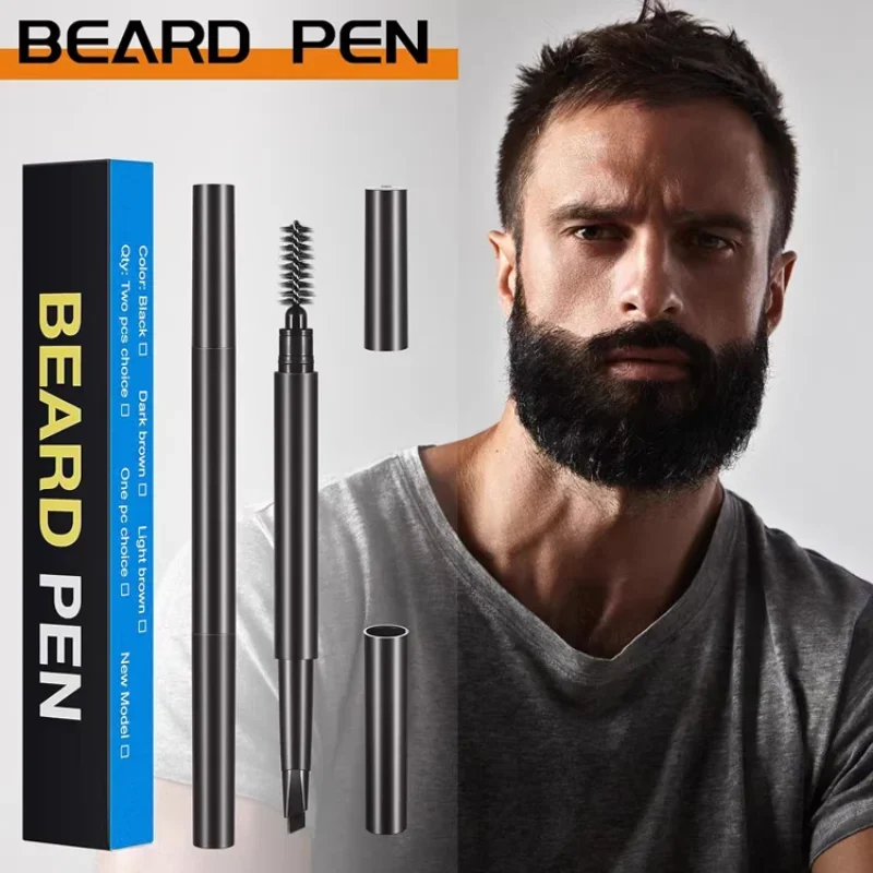 Beard Filling Pen Beard Enhancer Brush Beard Coloring Shaping Tool Waterproof Black Brown Hair Pencil Repair Tool Whiskey Makeup