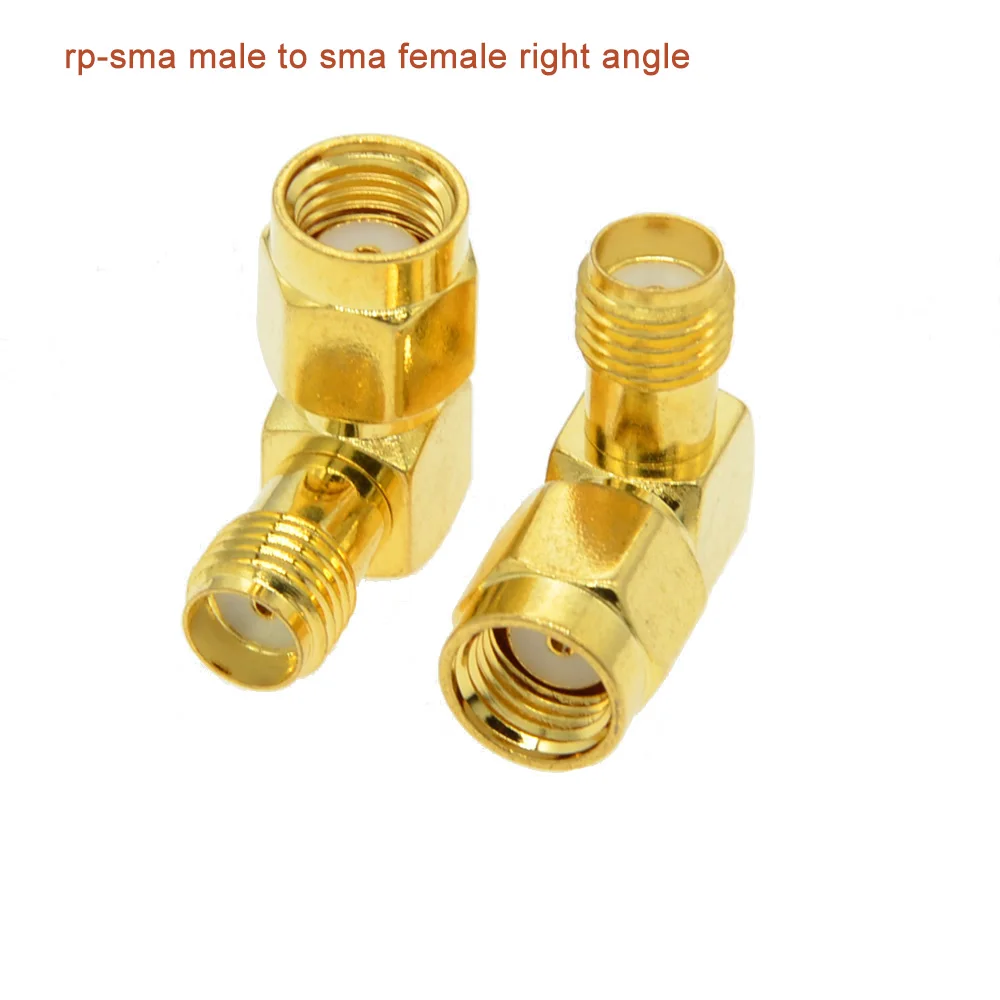 10 PCS/lot 90 Degree Right Angle RP-SMA Male to SMA Female Adapter for WIFI Antenna / FPV RF Connector