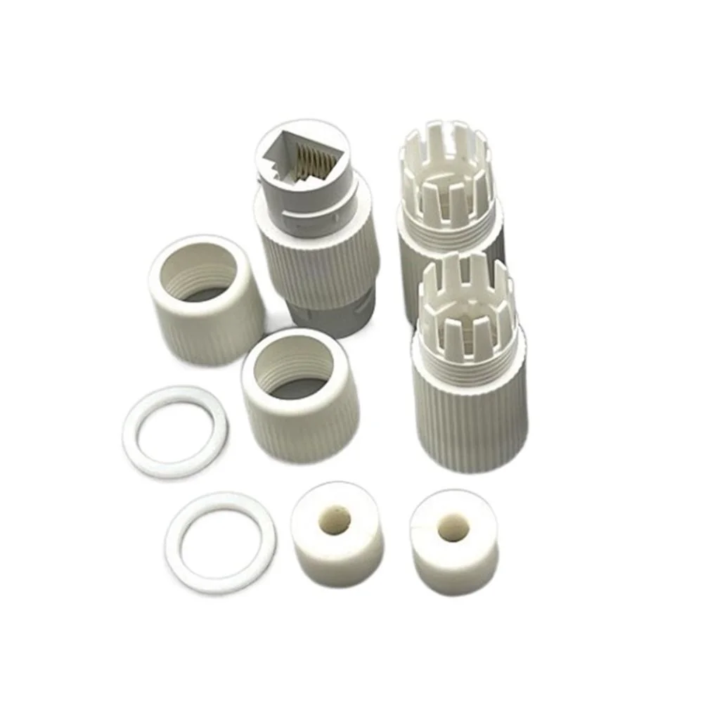 Conector do cabo de rede RJ45, cobre prático, Dustproof, cabeça reta, PC, impermeável, extensor de cabeça dupla